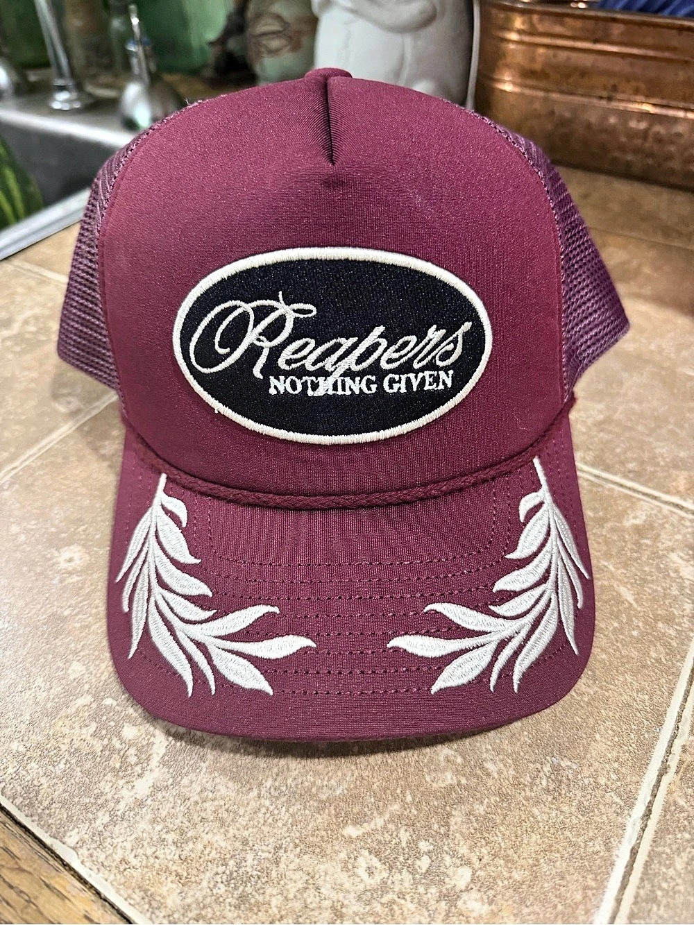 Gymreapers Trucker Hat - Maroon Captain’s Embroidered Hat-  Like New